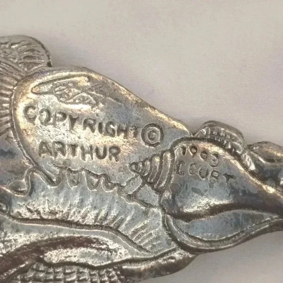 Arthur Court Large Aluminum Salad bowl With Utensils 14" - Picture 9 of 9